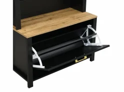 Clearance Conjunto de vestidor de entrada 75x35x195 cm - con mueble para zapatos y ganchos - con estantes - Armario De Entrada