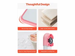 Conjunto Escritorio y Silla para Niños SucceBuy, Altura Ajustable con Lámpara,