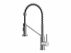 Vente-unique Conjunto fregadero 76x45 cm SOELA + grifo con ducha ROFLEX de acero inoxidable