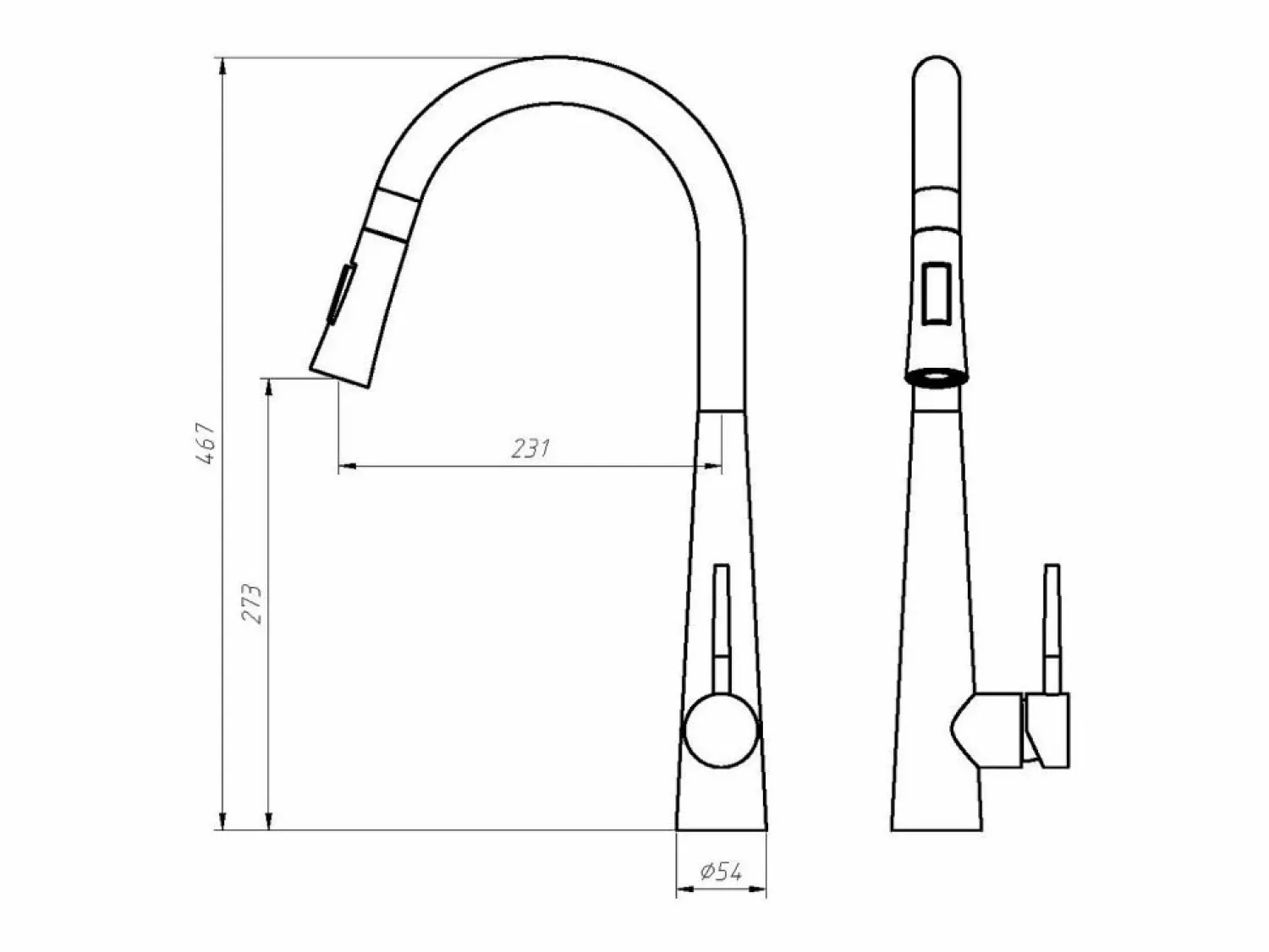 Vente-unique Conjunto fregadero 76x45 cm SOELA + grifo con ducha RONA de acero inoxidable