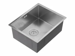 Discount Vente-unique Conjunto fregadero 55x45 cm SOELA + grifo con ducha RONA de acero inoxidable Gris