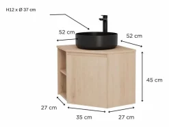Discount Conjunto mueble bajo lavabo de esquina + lavabo negro SORRENTO Conjunto De Baño