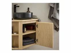 Discount Conjunto mueble bajo lavabo de esquina + lavabo negro SORRENTO Conjunto De Baño