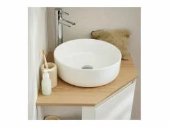Clearance Conjunto mueble bajo lavabo de esquina + lavabo + grifo + armario de baño de esquina SORRENTO Conjunto De Baño
