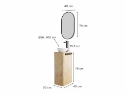Conjunto mueble lavabo + lavabo + grifo + espejo TOM