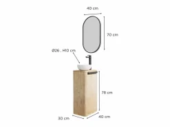 Conjunto mueble lavabo + lavabo + espejo TOM