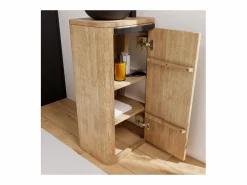 Hot Conjunto mueble lavabo + lavabo + grifo + espejo TOM Color natural claro