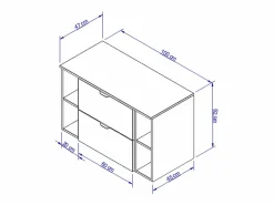 Discount Conjunto para baño 100 cm Armario con encimera y estanterías Roble Artisan / Orio Mueble De Lavabo