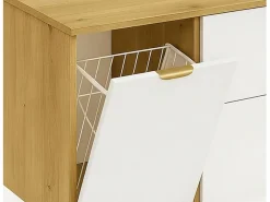 Best Conjunto para baño 120 cm Armario con encimera Armario con cesta Estantería Roble Artisan / Orio Mueble De Lavabo