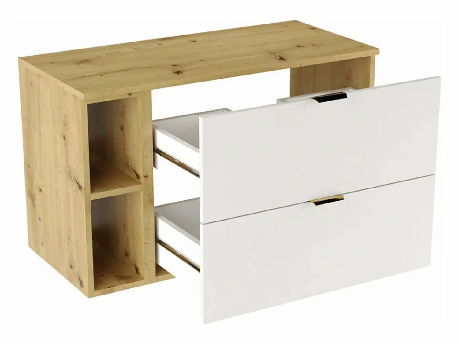 Clearance Conjunto para baño 100 cm Armario con encimera y estantería Roble Artisan / Orio Mueble De Lavabo