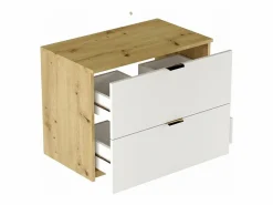 Clearance Conjunto para baño 100 cm Armario con encimera y estantería Roble Artisan / Orio Mueble De Lavabo