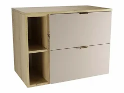 Conjunto para baño 80 cm Armario con encimera Estantería Columna Roble Artisan / Cachemira Orio