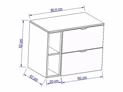 Conjunto para baño 80 cm Armario con encimera Estantería Columna Roble Artisan / Cachemira Orio