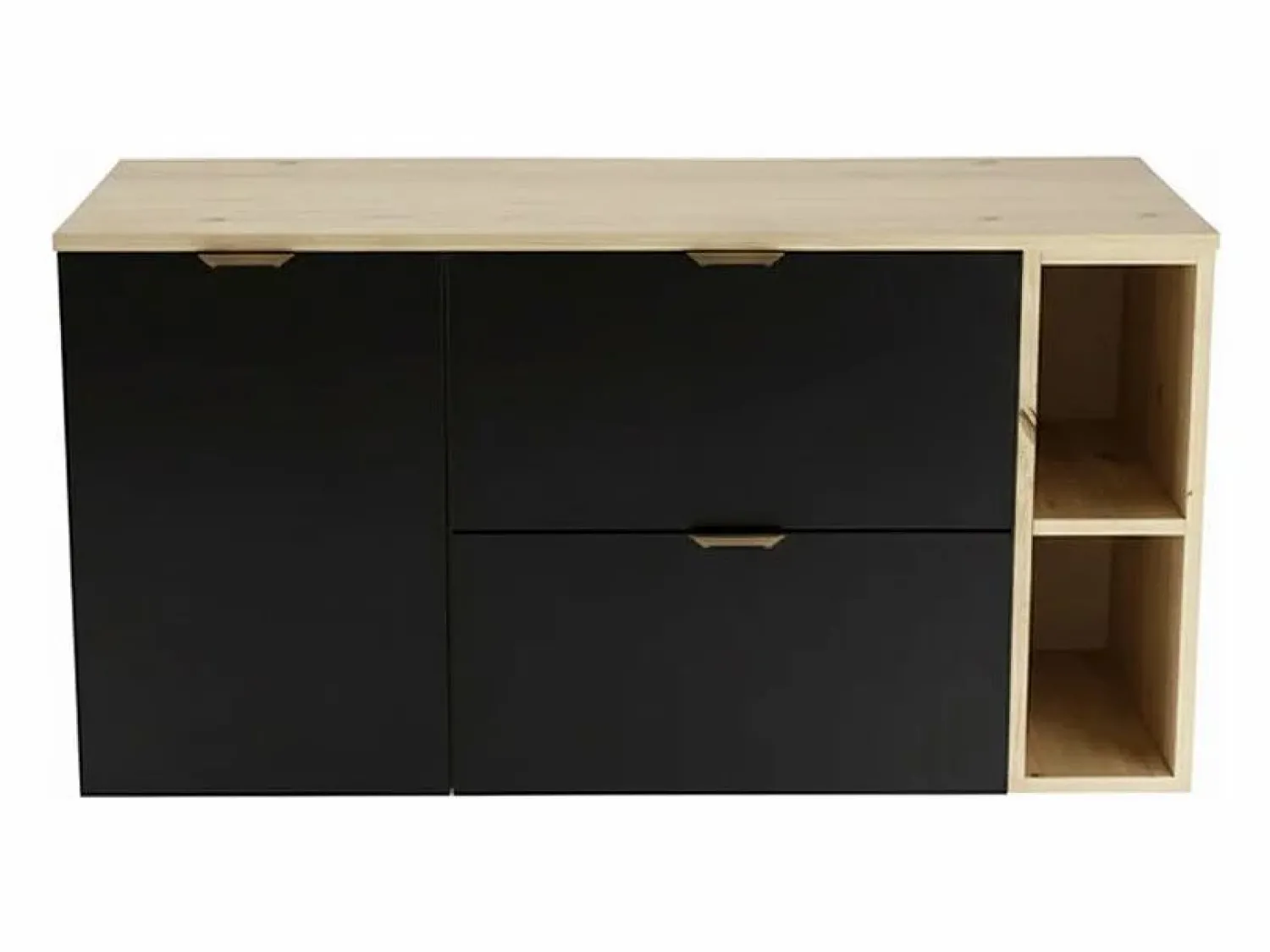 New Conjunto para baño 120 cm Armario con encimera Armario con cesta Estantería Roble Artisan / Orio Mueble De Lavabo