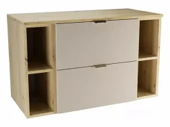 Clearance Conjunto para baño 100 cm Armario con encimera Estanterías Columna Roble Artisan / Cachemira Orio Conjunto De Baño