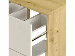 Conjunto para baño 100 cm Armario con encimera Estanterías Columna Roble Artisan / Orio Blanco