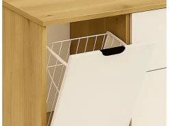 Online Conjunto para baño 120 cm Armario con encimera Armario con cesta Estantería Roble Artisan / Cachemira Orio Mueble De Lavabo