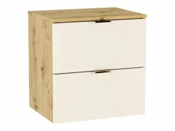 Online Conjunto para baño 120 cm Armario con encimera Armario con cesta Estantería Roble Artisan / Cachemira Orio Mueble De Lavabo