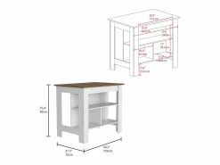 New TuHome Conjunto Phoenix de Cocina, Isla de Cocina + Mueble de Cocina con fregadero Multicolor