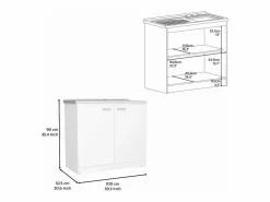 Hot Conjunto Phoenix de Cocina, Isla de Cocina + Mueble de Cocina con fregadero Cocina Completa