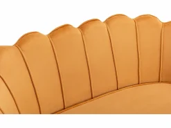 Vente-unique Conjunto sofá de 2 plazas y sillón de terciopelo amarillo DANDELION