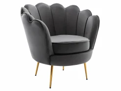 Best Conjunto sofá de 2 plazas y sillón de terciopelo antracita DANDELION Conjunto Sofá Y Sillón