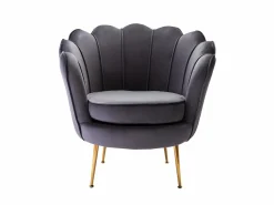 Best Conjunto sofá de 2 plazas y sillón de terciopelo antracita DANDELION Conjunto Sofá Y Sillón
