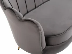 Best Conjunto sofá de 2 plazas y sillón de terciopelo antracita DANDELION Conjunto Sofá Y Sillón