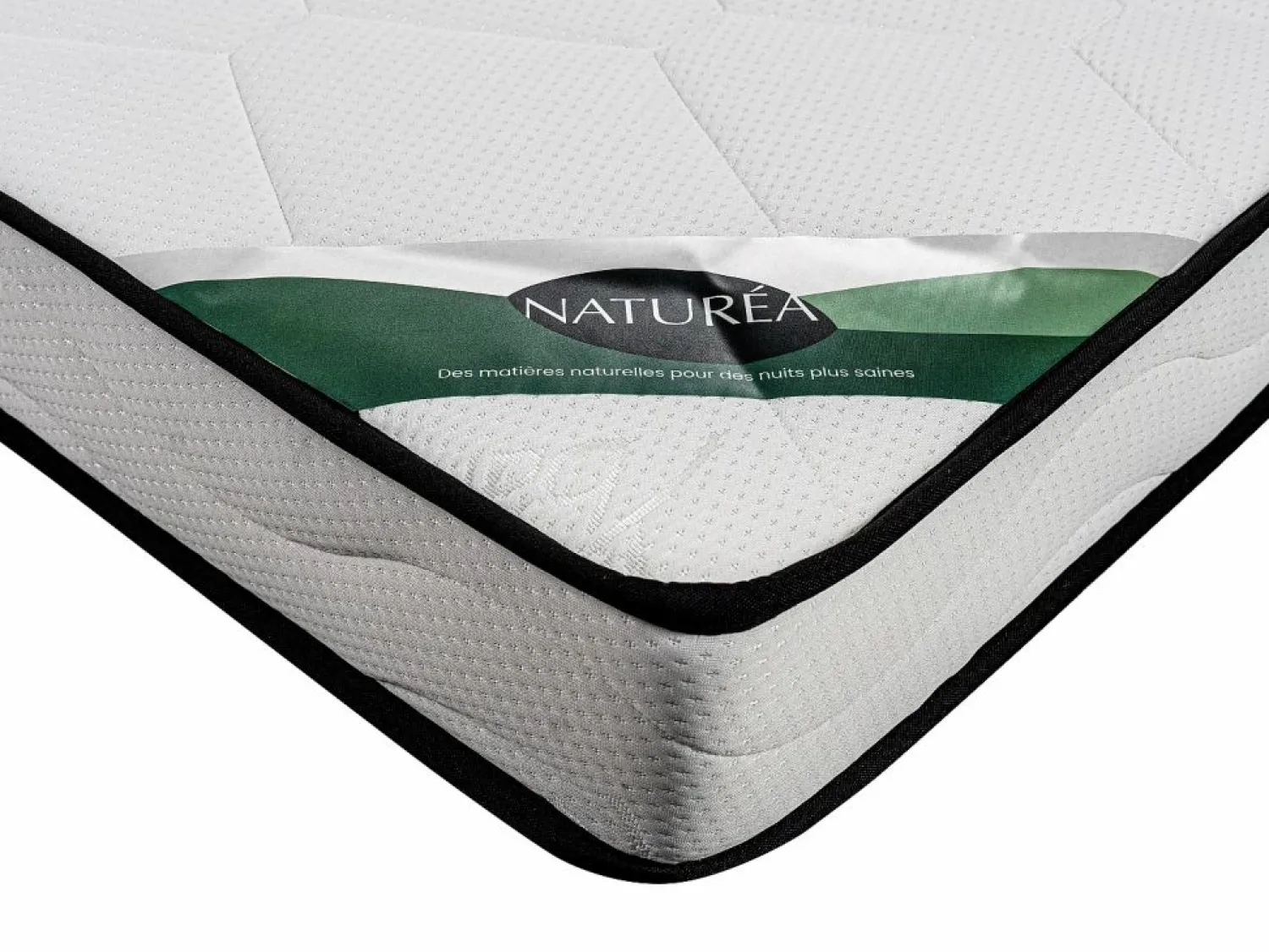 NATUREA Conjunto somier arcón colchón de espuma tejido bambú 140 x 190 cm KANANI de
