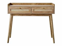 Online Consola 2 cajones con frentes de ratán y patas de madera L100 cm - PALMO Consola Escritorio
