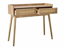 Online Consola 2 cajones con frentes de ratán y patas de madera L100 cm - PALMO Consola Escritorio