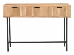 Vente-unique Consola 3 cajones de madera de acacia y metal negro - Natural claro - ALEVIA Color natural claro