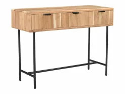 Vente-unique Consola 3 cajones de madera de acacia y metal negro - Natural claro - ALEVIA Color natural claro