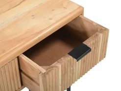 Vente-unique Consola 3 cajones de madera de acacia y metal negro - Natural claro - ALEVIA Color natural claro