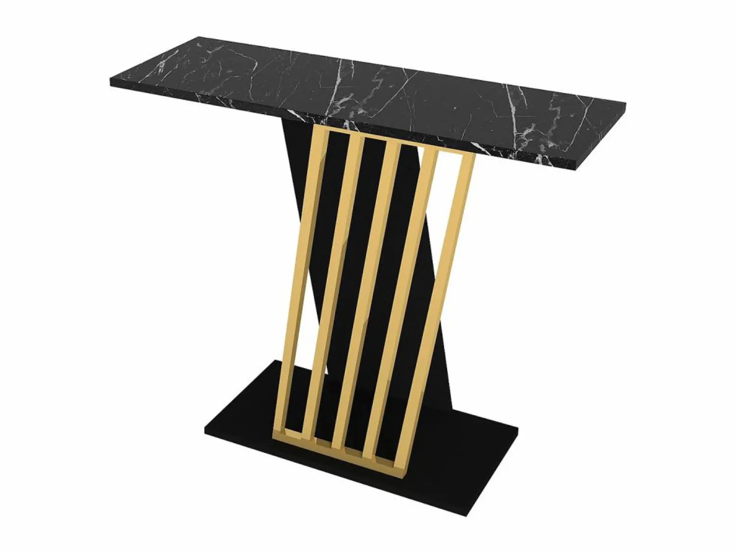 Discount Vente-unique Consola - Color: Efecto mármol negro y dorado - ORSONA Negro / Dorado