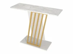 Vente-unique Consola - Color: Efecto mármol blanco y dorado - ORSONA