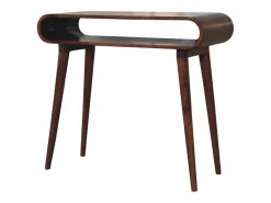 Consola Amaya estilo nórdico Artisan Furniture, 1 estante abierto, marrón oscuro Consola