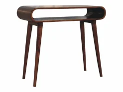 Consola Amaya estilo nórdico Artisan Furniture, 1 estante abierto, marrón oscuro Consola