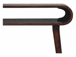 Consola Amaya estilo nórdico Artisan Furniture, 1 estante abierto, marrón oscuro Consola