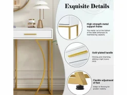 ModernLuxe Consola con 2 cajones - estilo moderno - y Dorado