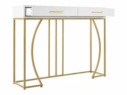 ModernLuxe Consola con 2 cajones - estilo moderno - y Dorado