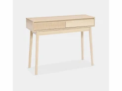 Outlet Consola con efecto madera de 2 cajones, 100cm madera Consola