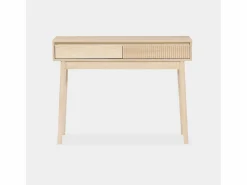 Outlet Consola con efecto madera de 2 cajones, 100cm madera Consola