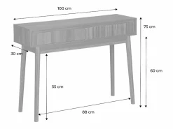 Outlet Consola con efecto madera de 2 cajones, 100cm madera Consola