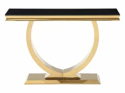 Outlet Consola de cristal templado y acero inoxidable - Oro y Negro - ROWAN de Pascal Morabito Consola