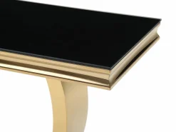 Outlet Consola de cristal templado y acero inoxidable - Oro y Negro - ROWAN de Pascal Morabito Consola