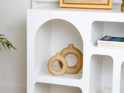 Vente-unique Consola de diseño con 5 huecos - - LUELA Blanco