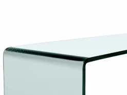 Vente-unique Consola de diseño de vidrio templado curvado - - ALONZO