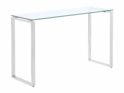 Best Vente-unique Consola de diseño FREYA en cristal templado y metal cromado Transparente / Plateado