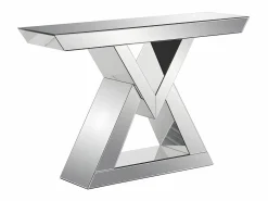 New Vente-unique Consola de MDF y espejo - Color: plata - ISIDA Plateado